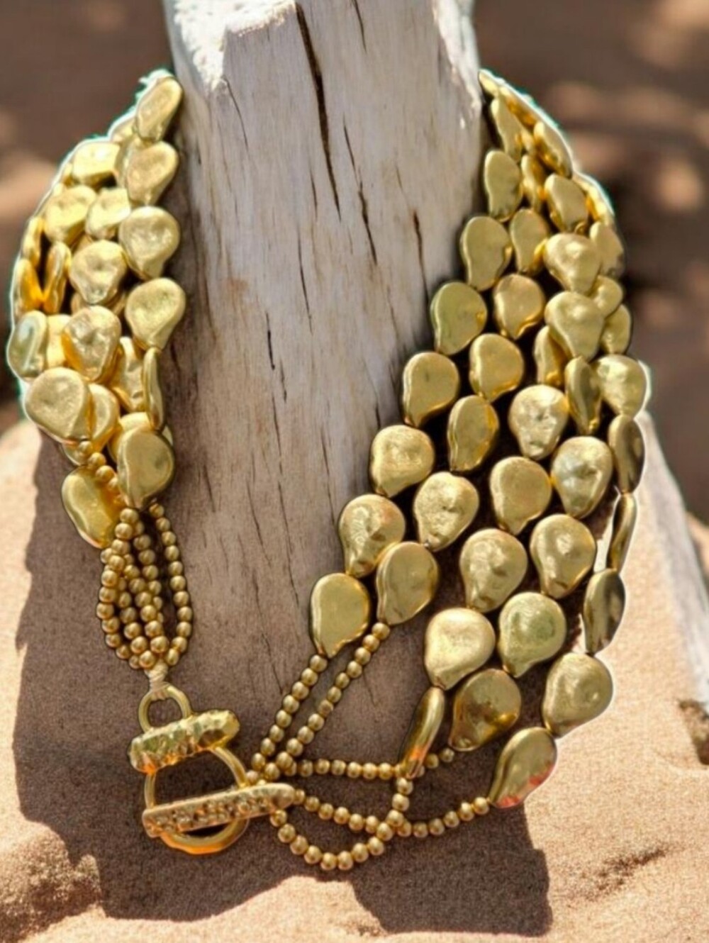 NEW! Multi-Strand Beaded Necklace with Gold Accents